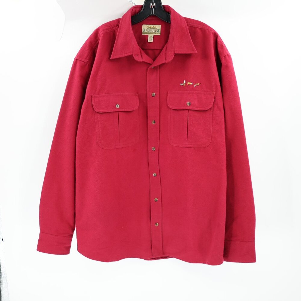 Cabelas Chamois Shirt XLT Deerskin Soft Flannel Heavyweight Workwear fly fishing